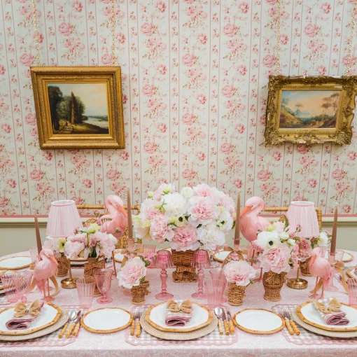 Rechargeable Table Lamps<Mrs. Alice Edie Tall Rechargeable Lamp with Pink Lotus Shade (18cm)