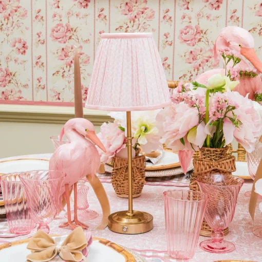 Rechargeable Table Lamps<Mrs. Alice Edie Tall Rechargeable Lamp with Pink Lotus Shade (18cm)