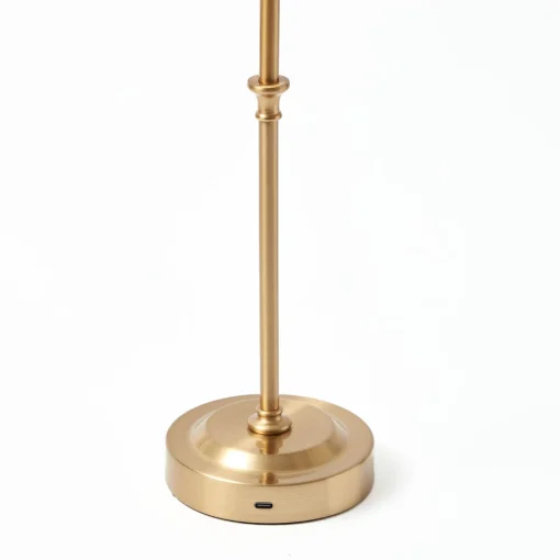 Rechargeable Table Lamps<Mrs. Alice Edie Tall Rechargeable Lamp with Soft Blue & Coral Lotus Shade (18cm)