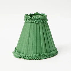 Rechargeable Table Lamps<Mrs. Alice Edie Tall Rechargeable Lamp with Green Frilled Silk Shade (18cm)