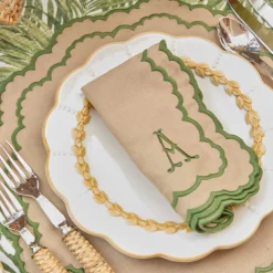 Summer Table Linen | Napkins<Mrs. Alice Edith Sand & Green Napkins (Set of 4)