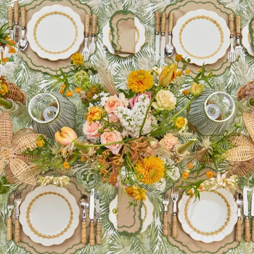 Summer Table Linen | Placemats<Mrs. Alice Edith Sand & Green Placemats (Set of 4)