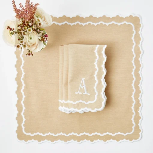 Napkins | Mrs. Alice Monogram<Mrs. Alice Edith Sand Napkins (Set of 4)