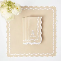 Napkins | Mrs. Alice Monogram<Mrs. Alice Edith Sand Napkins (Set of 4)