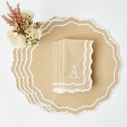 Table Linen Sets | Mrs. Alice Monogram<Mrs. Alice Edith Sand Placemats & Napkins (Set of 4)