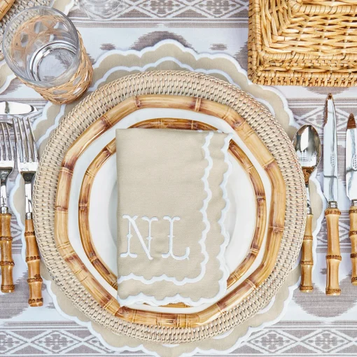 Table Linen Sets | Mrs. Alice Monogram<Mrs. Alice Edith Sand Placemats & Napkins (Set of 4)