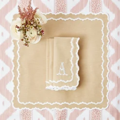 Table Linen Sets | Mrs. Alice Monogram<Mrs. Alice Edith Sand Placemats & Napkins (Set of 4)