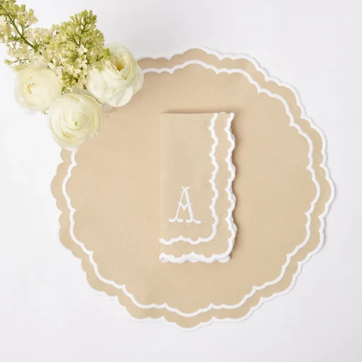 Table Linen Sets | Mrs. Alice Monogram<Mrs. Alice Edith Sand Placemats & Napkins (Set of 4)