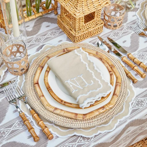 Table Linen Sets | Mrs. Alice Monogram<Mrs. Alice Edith Sand Placemats & Napkins (Set of 4)