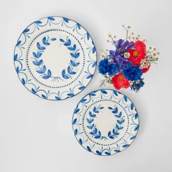 Crockery Sets<Mrs. Alice Elizabeth Blue Garland Dinner & Starter Plates (Set of 8)