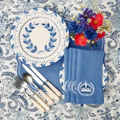 Dinner Plates | Crockery Sets<Mrs. Alice Elizabeth Blue Garland Dinner Plates (Set of 4)