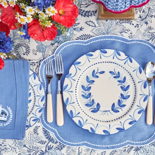 Dinner Plates | Crockery Sets<Mrs. Alice Elizabeth Blue Garland Dinner Plates (Set of 4)