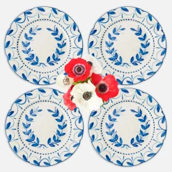 Starter Plates | Crockery Sets<Mrs. Alice Elizabeth Blue Garland Starter Plates (Set of 4)