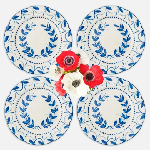 Starter Plates | Crockery Sets<Mrs. Alice Elizabeth Blue Garland Starter Plates (Set of 4)
