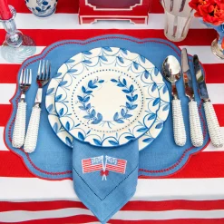 Starter Plates | Crockery Sets<Mrs. Alice Elizabeth Blue Garland Starter Plates (Set of 4)
