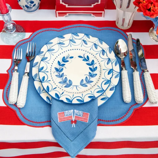 Starter Plates | Crockery Sets<Mrs. Alice Elizabeth Blue Garland Starter Plates (Set of 4)