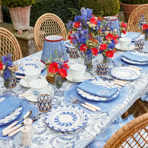 Starter Plates | Crockery Sets<Mrs. Alice Elizabeth Blue Garland Starter Plates (Set of 4)