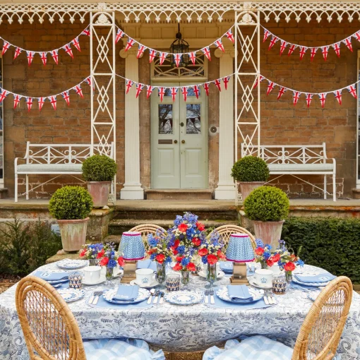 Starter Plates | Crockery Sets<Mrs. Alice Elizabeth Blue Garland Starter Plates (Set of 4)