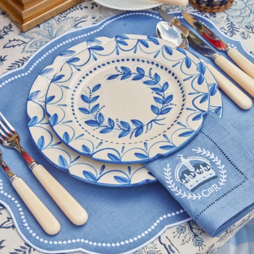 Starter Plates | Crockery Sets<Mrs. Alice Elizabeth Blue Garland Starter Plates (Set of 4)