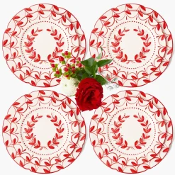 Crockery Sets<Mrs. Alice Elizabeth Red Garland Dinner & Starter Plates (Set of 8)