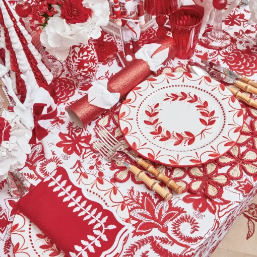 Dinner Plates | Crockery Sets<Mrs. Alice Elizabeth Red Garland Dinner Plates (Set of 4)