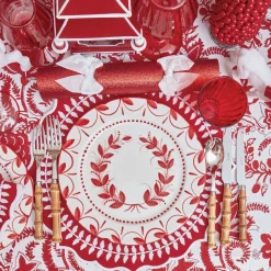 Dinner Plates | Crockery Sets<Mrs. Alice Elizabeth Red Garland Dinner Plates (Set of 4)