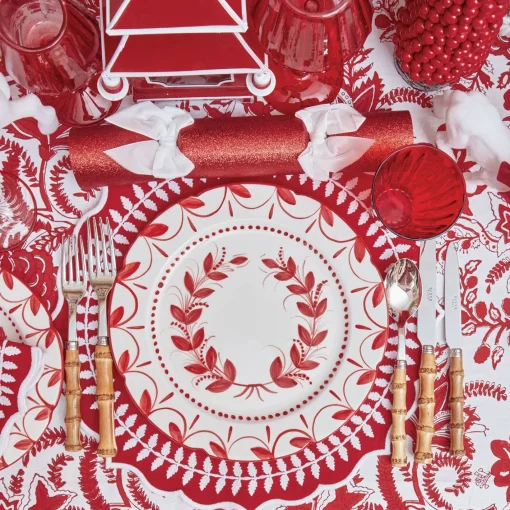 Dinner Plates | Crockery Sets<Mrs. Alice Elizabeth Red Garland Dinner Plates (Set of 4)