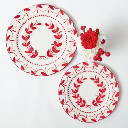 Crockery Sets<Mrs. Alice Elizabeth Red Garland Dinner & Starter Plates (Set of 8)