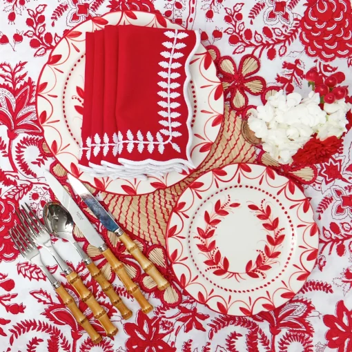 Crockery Sets<Mrs. Alice Elizabeth Red Garland Dinner & Starter Plates (Set of 8)