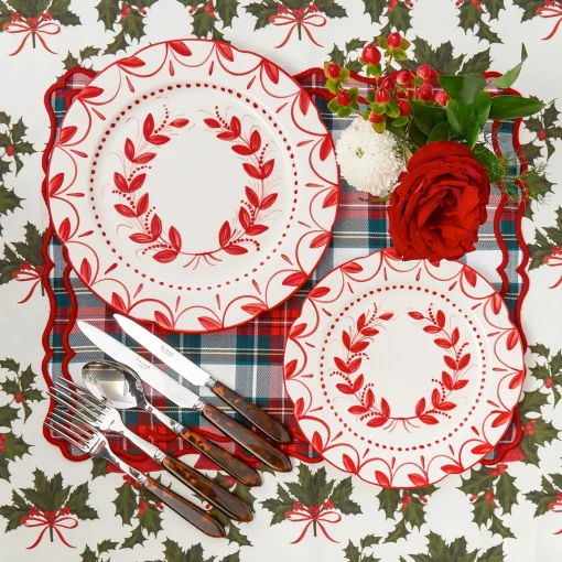 Crockery Sets<Mrs. Alice Elizabeth Red Garland Dinner & Starter Plates (Set of 8)