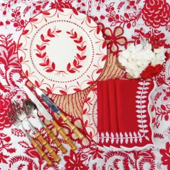 Dinner Plates | Crockery Sets<Mrs. Alice Elizabeth Red Garland Dinner Plates (Set of 4)