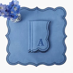 Napkins | Mrs. Alice Monogram<Mrs. Alice Eloise Blue & Navy Napkins (Set of 4)