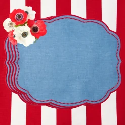 Placemats<Mrs. Alice Eloise Blue & Red Placemats (Set of 4)