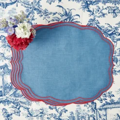 Placemats<Mrs. Alice Eloise Blue & Red Placemats (Set of 4)