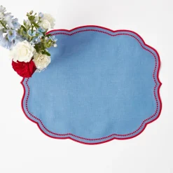 Placemats<Mrs. Alice Eloise Blue & Red Placemats (Set of 4)