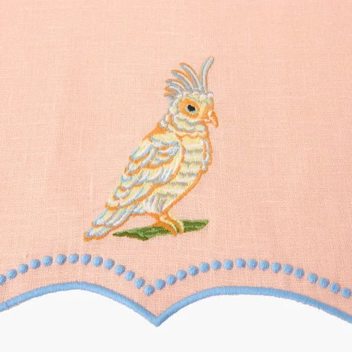 Summer Table Linen<Mrs. Alice Eloise Coral & Blue Placemats & Parrot Napkins (Set of 4)