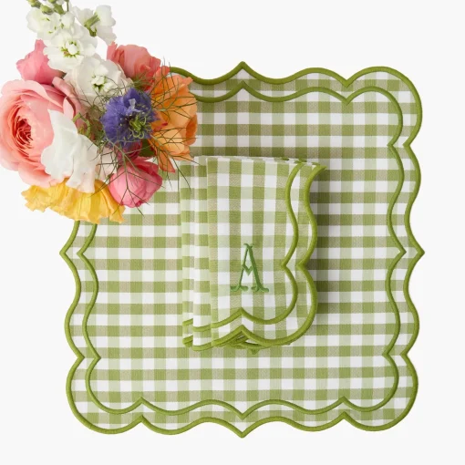 Summer Table Linen | Napkins<Mrs. Alice Eloise Green Gingham Napkins (Set of 4)