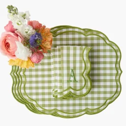 Summer Table Linen | Table Linen Sets<Mrs. Alice Eloise Green Gingham Placemats & Napkins (Set of 4)