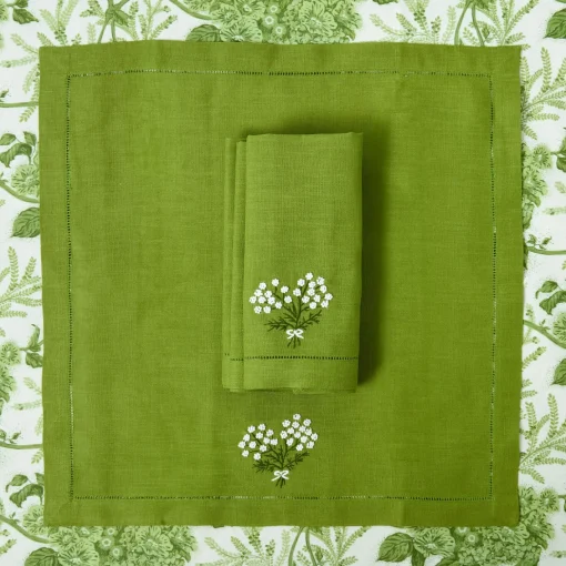 For Her | For The Hostess<Mrs. Alice Eloise Green Placemats & Hydrangea Napkins (Set of 4)