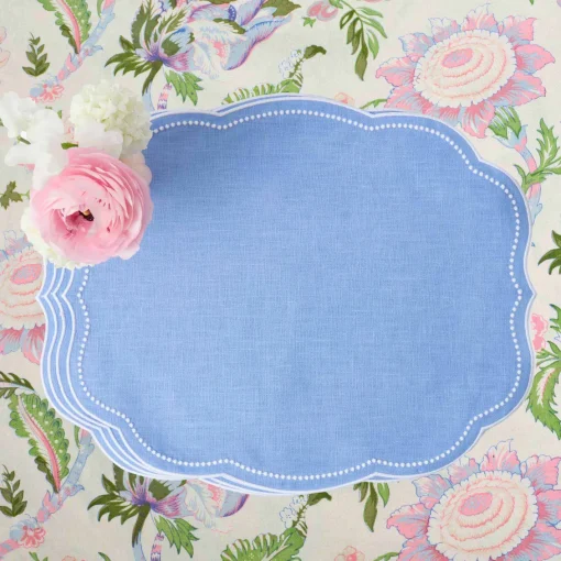 Summer Table Linen | Table Linen Sets<Mrs. Alice Eloise Periwinkle Placemats & Napkins (Set of 4)
