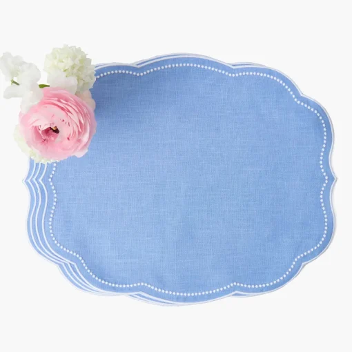 Summer Table Linen | Table Linen Sets<Mrs. Alice Eloise Periwinkle Placemats & Napkins (Set of 4)