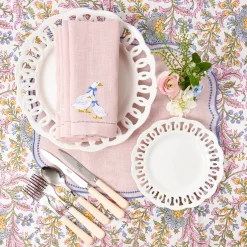 Placemats<Mrs. Alice Eloise Pink & Blue Placemats (Set of 4)