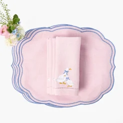 Placemats<Mrs. Alice Eloise Pink & Blue Placemats (Set of 4)
