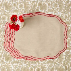 Placemats | For The Hostess<Mrs. Alice Eloise Putty & Red Placemats (Set of 4)