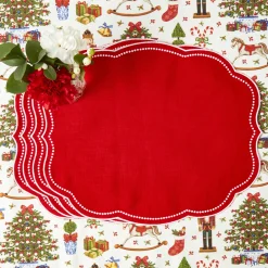 Placemats<Mrs. Alice Eloise Red Placemats (Set of 4)