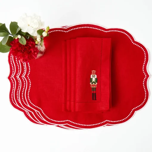 Placemats<Mrs. Alice Eloise Red Placemats (Set of 4)