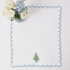 Mrs. Alice Monogram | Monogrammable Gifts<Mrs. Alice Embroidered Christmas Tree Linen Hand Towel