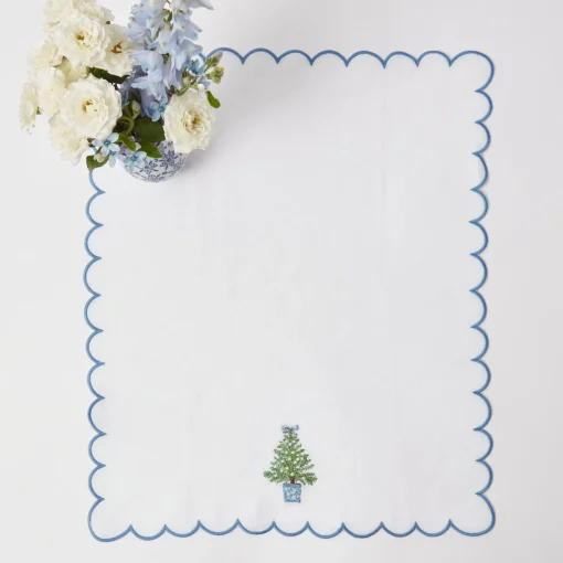 Mrs. Alice Monogram | Monogrammable Gifts<Mrs. Alice Embroidered Christmas Tree Linen Hand Towel