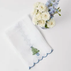 Mrs. Alice Monogram | Monogrammable Gifts<Mrs. Alice Embroidered Christmas Tree Linen Hand Towel