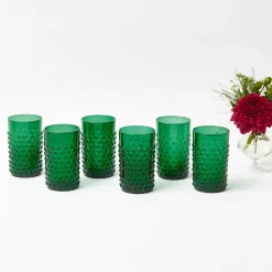 Glasses<Mrs. Alice Emerald Green Hobnail Glasses (Set of 6)